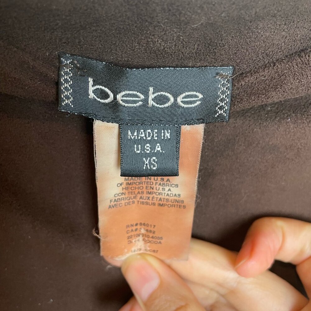 Bebe Y2k faux Suede Chocolate Brown Skirt  ICONIC - Picture 9 of 10